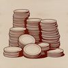 Coins Collection Vector Graphics Illustrative coins in various denominations and designs, suitable for graphic design projects.