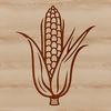 Ear of Corn Vector Illustration A vector illustration of an ear of corn, suitable for use in graphic design projects.