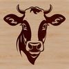 Isolated Cow Graphic Vector Image An isolated SVG graphic representation of a cow, ideal for crafting and DIY projects using digital design tools.