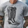 Beautiful Western Boot Design A pair of cowboy boots with intricate stitching and ornate details, suitable for vector design and cutting machine projects.