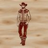 A cowboy illustration in vector format, suitable for cutting machines like Cricut or laser cutters.