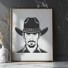 Vector Cowboy Silhouette A cowboy silhouette in vector format, ideal for cutting machines or laser engraving.