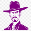 Rugged Cowboy Graphic Design An SVG graphic of a rugged cowboy design.