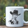 Free Cowboy Clip Art for Cutting Machines A cowboy illustration designed as a vector graphic, suitable for digital cutting machines like Cricut or laser cutters.