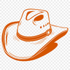 Cowboy Style Vector Graphic A classic cowboy hat with a wide brim and high crown, designed as vector art.