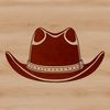 Western Iconography A classic cowboy hat made from curved lines and bold shapes.