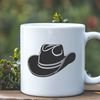 Free Vector Cowboy Hat Illustration A classic cowboy hat with a wide brim and high crown, designed as a vector graphic.