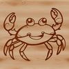 Beachy Crab Illustration A simple illustration of a crab with a transparent background, suitable for vector art projects.