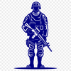 An illustration of a soldier in uniform.