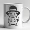 Friendly Forest Creature Illustration A cartoon possum wearing a hat, suitable for various digital designs.