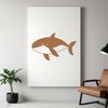 Silhouette Whale Vector Illustration A realistic vector illustration of a whale in silhouette.