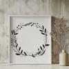 Free Vector Art Wreath Stencil Download A floral wreath design suitable for vector art and cutting machine stencils.