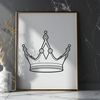 Beautiful Digital Crown Illustration A digital illustration of a crown designed as vector art, suitable for cutting machines like Cricut and laser cutters.