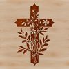 Image of a traditional crucifix with intricate details, suitable for vector art and design.