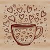 Adorable Cup Clip Art SVG File A simple design of a coffee cup with love hearts surrounding the rim.