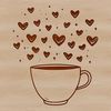 A simple cup design with love hearts around the rim, ideal for coffee enthusiasts.