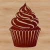 Delicious Single Serving Cupcake A colorful illustration of a single serving-sized cupcake with frosting and decorations on top.