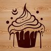 Colorful Cake Design Free Download A colorful, 2D illustration of a single cupcake on a white background.