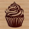Beautiful Bake Goods Vector A digital design of a classic dessert featuring a cupcake with swirls of creamy topping and decorations on top.