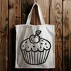 Free Cupcake Illustration in SVG Format A single-tiered dessert with a swirl of frosting on top, made from vector artwork.