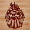 Cricut Cuttable Cupcake Template A colorful cupcake design made with vector graphics.