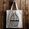 Whimsical Cake SVG Artwork A stylized cupcake illustration created as a vector graphic.