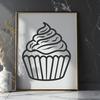Sweet Confection SVG Icon A stylized illustration of a cupcake, suitable for vector graphics projects.