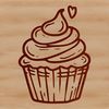 Delicious Dessert Vector Graphic A single serving dessert made from a mixture of sugar, flour, and eggs, with frosting on top.