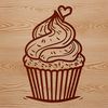 Dessert Clip Art Design A single serving-sized dessert with a rounded top and flat bottom, typically made from baked ingredients.