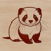 Domestic Ferret Animal Illustration A vector illustration of a domestic ferret animal sitting upright with its head held high.