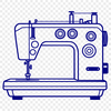 Beautiful Handmade Textile Tool Vector illustration of a modern sewing machine with metal body and wooden details.