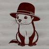 Cartoon Ferret Silhouette with Headgear A cartoon-style illustration of a ferret wearing a hat.