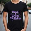 SVG graphic of a Happy Birthday message with modern typography and clean design elements.