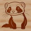 Adorable Ferret Vector Graphics A vector illustration of a playful ferret with bold lines.