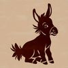 Friendly Sitting Donkey Illustration A sitting donkey with a friendly expression, ideal for use in vector designs and clip art projects.