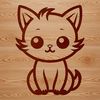 Cute Cat Silhouette SVG Image A simple illustration of a sitting cat with bold lines.