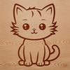 Simple Cat Illustration Design A simple illustration of a sitting cat with a clean design.