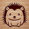 Adorable Hedgehog Portrait A simple line drawing of a hedgehog's face with expressive features.