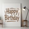 A simple vector illustration of a birthday message, suitable for commercial or personal use in various designs.