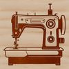 Sewing Machine Illustration for Crafting Projects A detailed illustration of a sewing machine with various parts labeled, ideal for crafting or DIY projects.