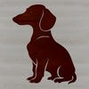 A sitting dachshund dog breed in vector format.