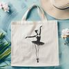 Ballet Pose Clip Art A young ballerina standing in a plié position on one leg, with the other foot extended.