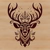 A detailed illustration of a deer's head, suitable for vector graphics and design projects.
