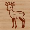 Wild Doe Illustration A simple line drawing of a doe in a natural setting, suitable for printing or digital use.