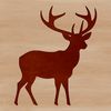 Forest Silhouette Deer A white-tailed deer standing in a forest clearing, depicted in simple lines as a silhouette.