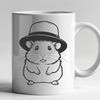 Cute Cartoon Hamster in a Hat A cartoon illustration of a hamster wearing a hat, suitable for vector graphics.