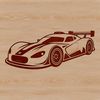 A high-speed racing car depicted in a stylized vector format.