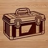 Vector Toolbox Icon Set A toolbox icon featuring various tools and equipment, designed as vector art for digital use.