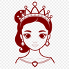 Illustration of a girl royalty figure in a digital design format suitable for cutting machines.
