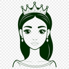 Female royalty character from a fairy tale, designed as a vector graphic.